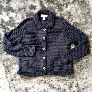Midnight Blue Vintage Waffle Knit Jacket
